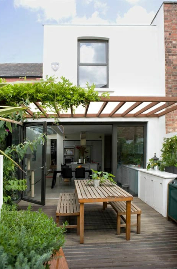 Terrace roofing modern wood glass pergola awning great