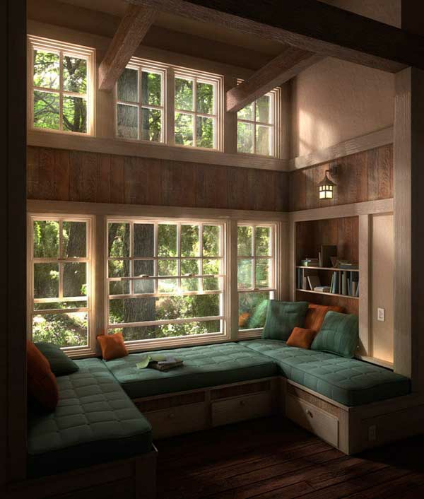 sièges de fenêtre surdimensionnés confortable conception d'idée originale