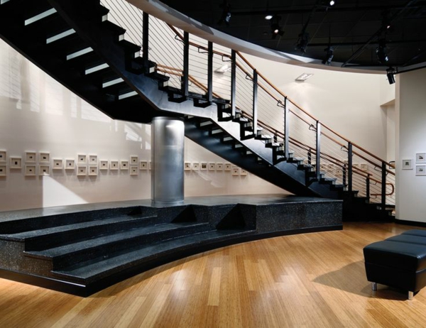 2 όροφοι σκάλες σχήμα γρανίτη μαύρο