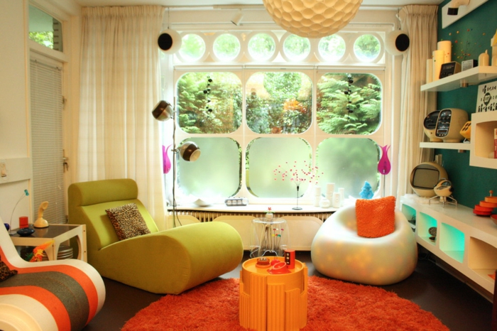 50s meubels woonkamer ideeën gestoffeerde zitplaatsen