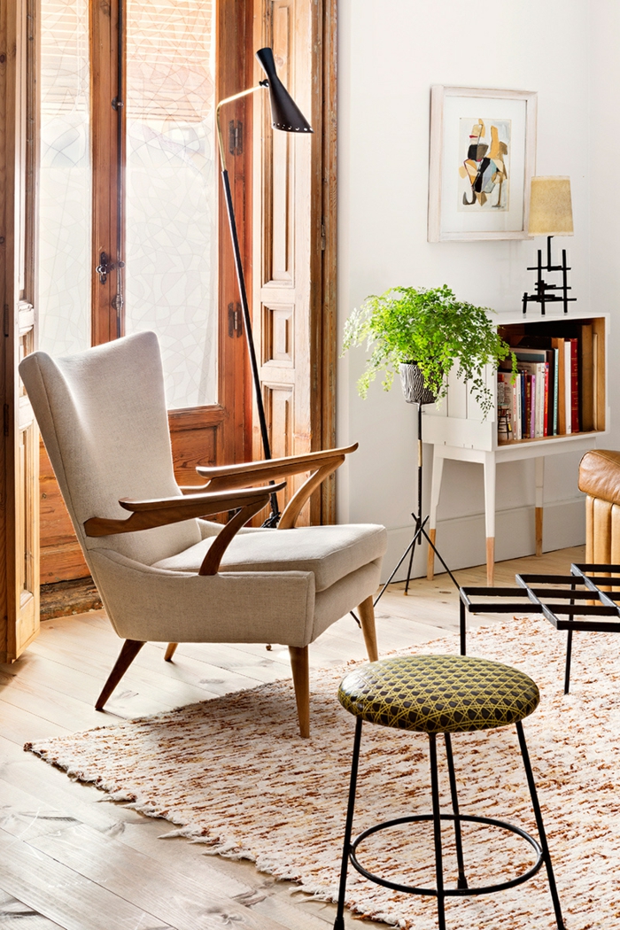 50年代家具客厅家具扶手椅圆凳