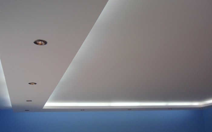 Suspended ceiling lighting blue