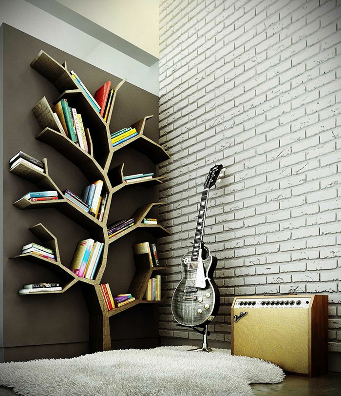 Bookshelves snail tree