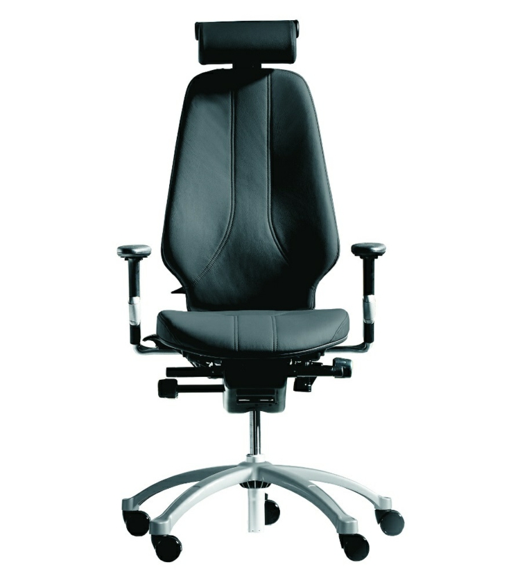 办公家具人体工学椅子黑色皮革办公椅子