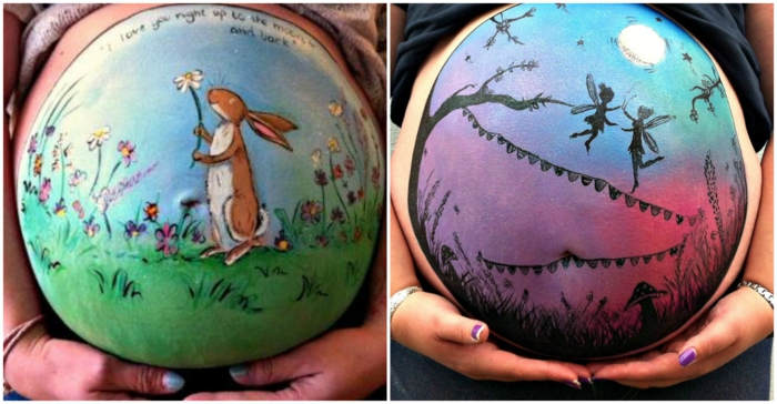 Baby mage maleri med kanin