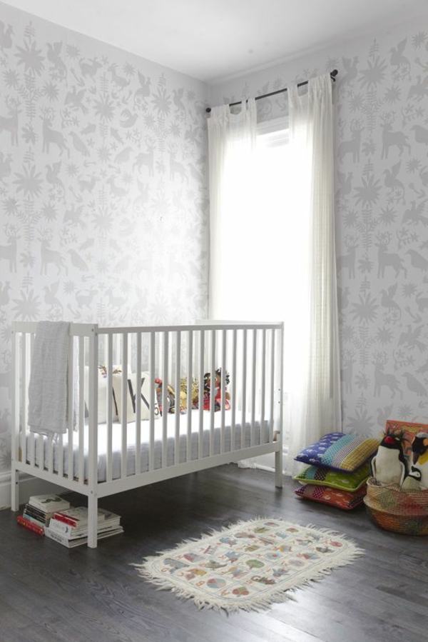 Ejemplos de diseño de habitación de bebé alfombras mate
