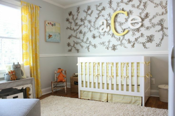 Baby room design deco ideas pattern deco wall