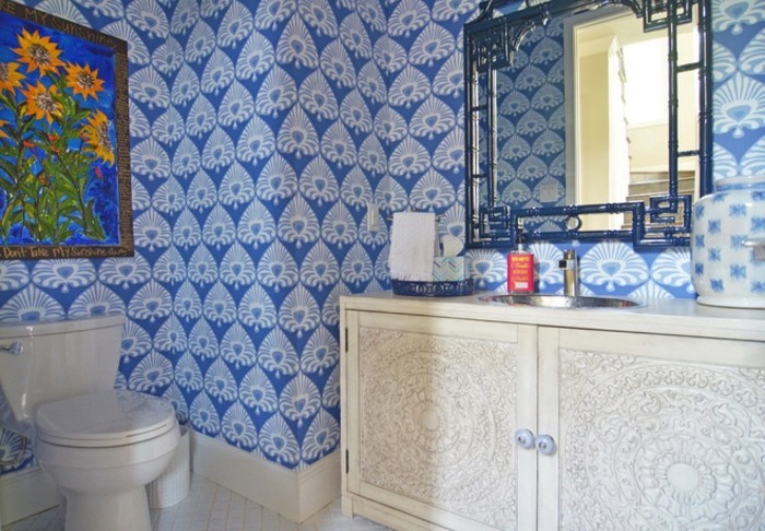 kylpyhuone uudelleensuunnittelu kylpyhuone taustakuva sininen