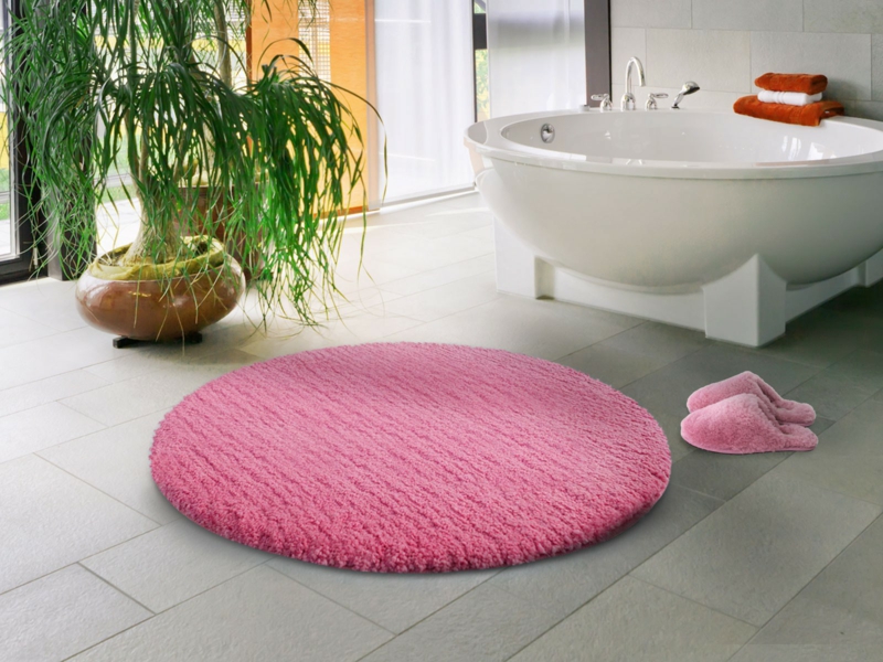 Αξεσουάρ μπάνιου Αξεσουάρ μπάνιου Έπιπλα μπάνιου Κουβέρτα μπάνιου ροζ στρογγυλό