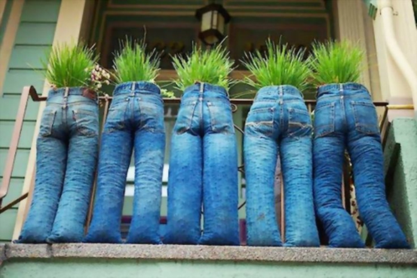 阳台种植主意搞笑工艺牛仔裤