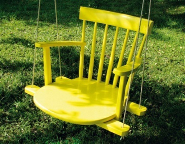 كرسي خشبي هزاز شرفة الأثاث بناء نفسك الصفراء