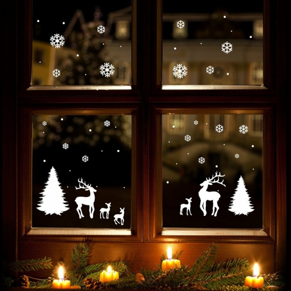 圣诞节现代圣诞装饰窗口