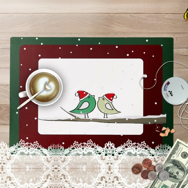 现代圣诞节装饰鸟图画