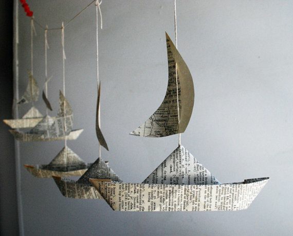 Håndværk ideer fra papir båd båd