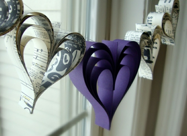 Ideas de Garland de guirnaldas de corazones de papel