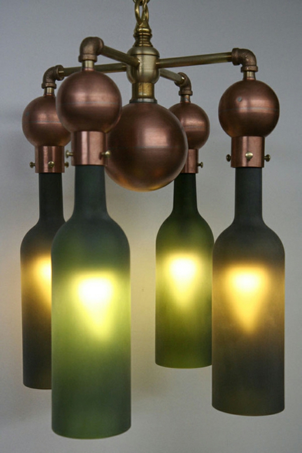Ideas artesanales para proyectos de bricolaje de lámparas de vino lámparas de iluminación