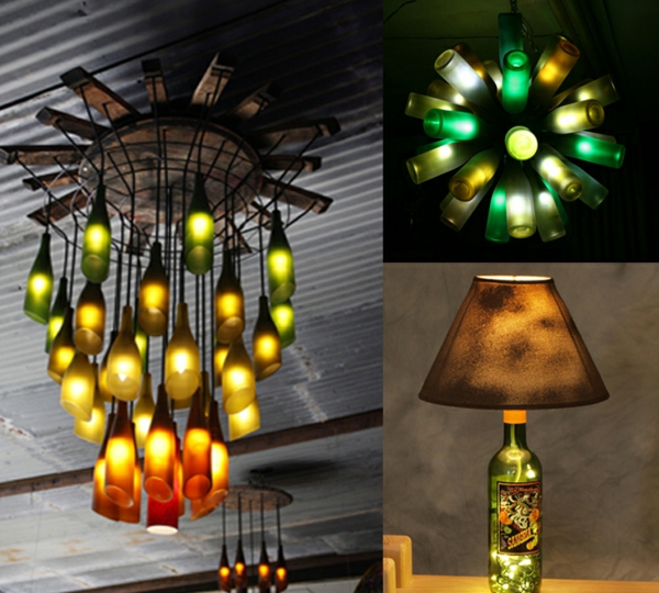 Crafting ideoita DIY hankkeita viinipullojen lamput