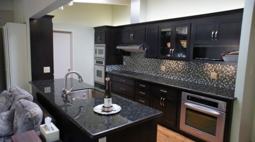 Craft Ideas-for-old kitchen cabinets-black-fnish-texture