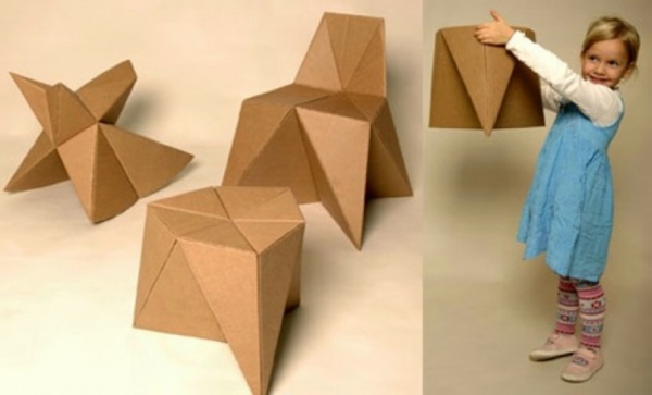 DIY met kinderen kartonnen kartonnen klapstoel