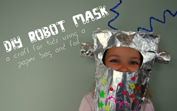 Kinderen robotmasker DIY ambachten