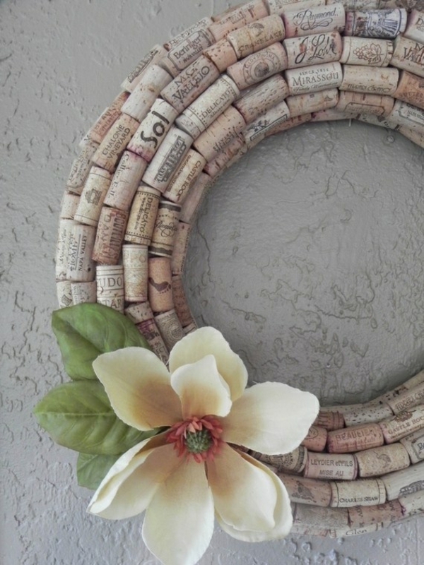 Crafts with cork spring wreath cute