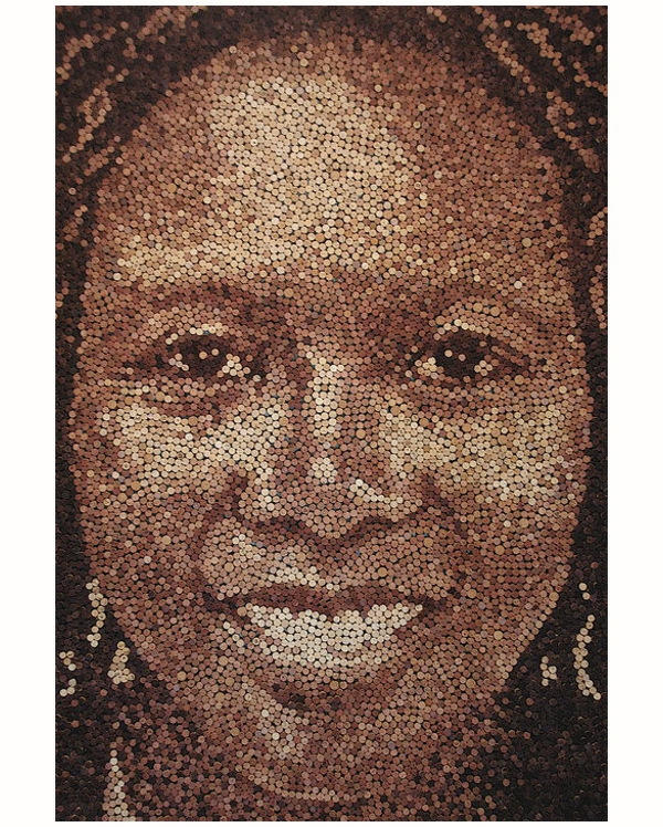 Håndværk afro kork ansigt smil