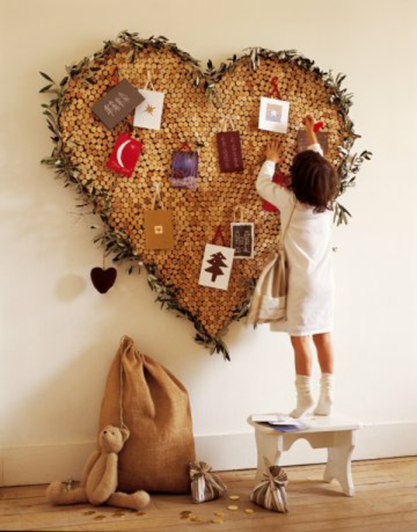 Craft pin board Decoración de la pared del corazón de corcho