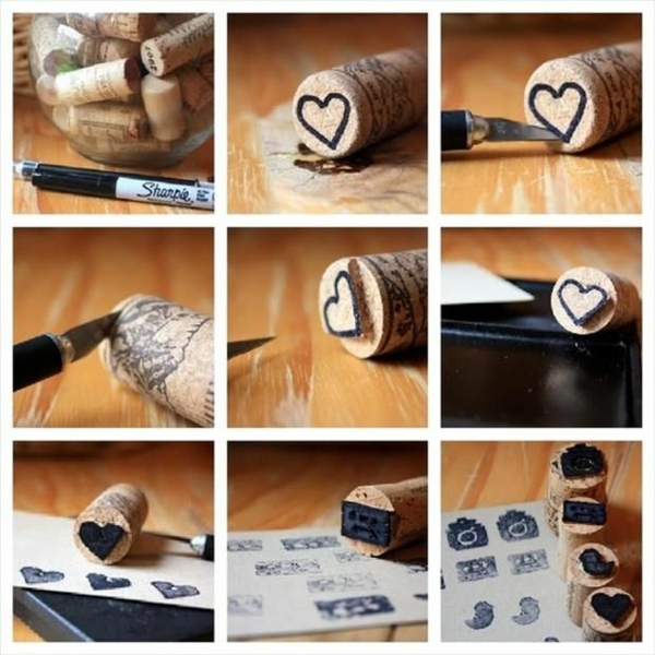 Crafts with cork hearts romantic little gift