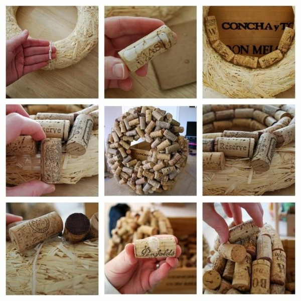 Crafts with cork ideas diy wreath instruction