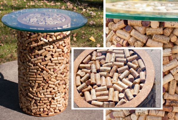 Tinker round table bar glass cork materials