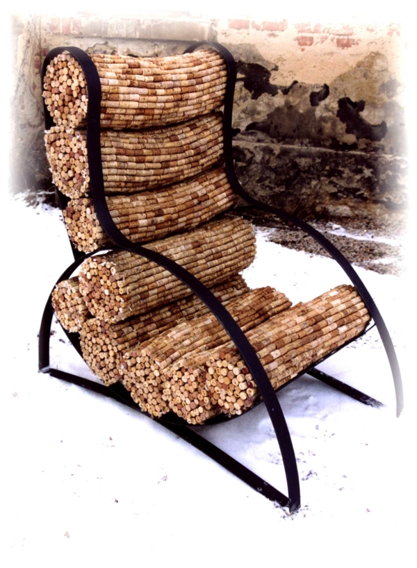 Håndverk bunter ergonomisk hagemøbler sett kork lenestol ramme