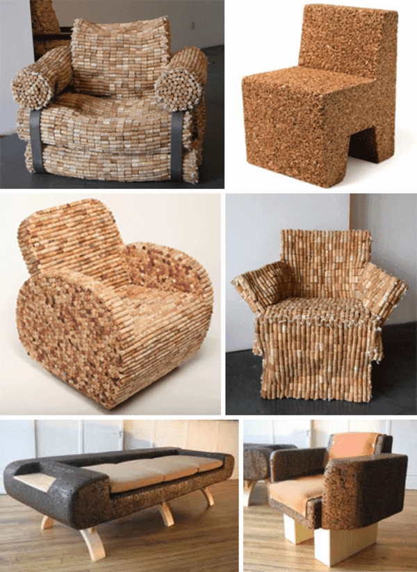 Craft armrests Cork armchairs chairs
