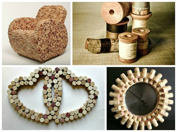 Craft cork mirror heart armchair