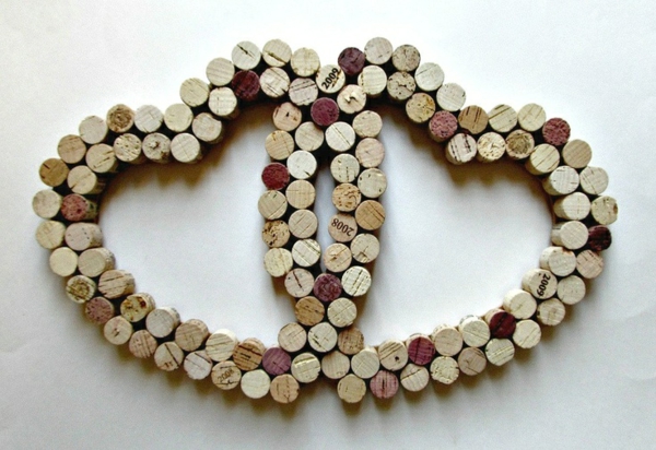 Crafting corks in love hearts