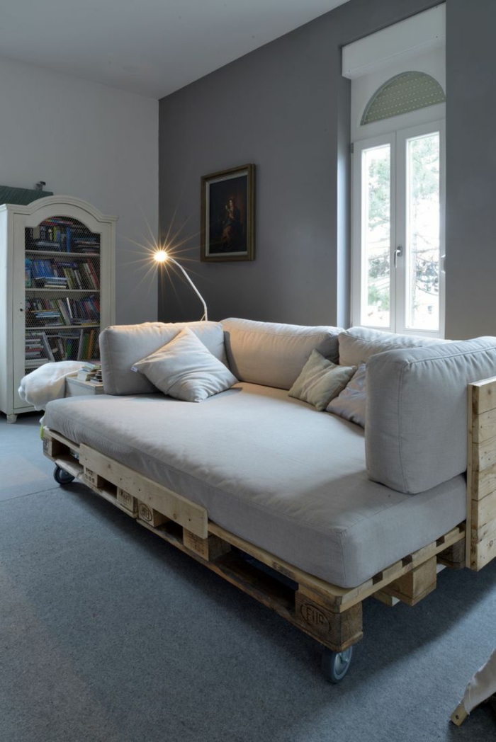 Κρεβάτι παλετών καναπέ παλετών παλέτες έπιπλα κρεβατιών παλετών δροσερές ιδέες υπνοδωματίων