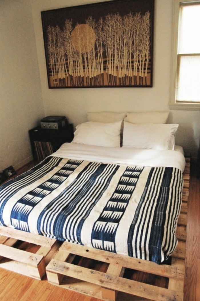 Cama de paletas sofá de paletas paletas cama muebles de palets juntos ideas de dormitorio NEW17