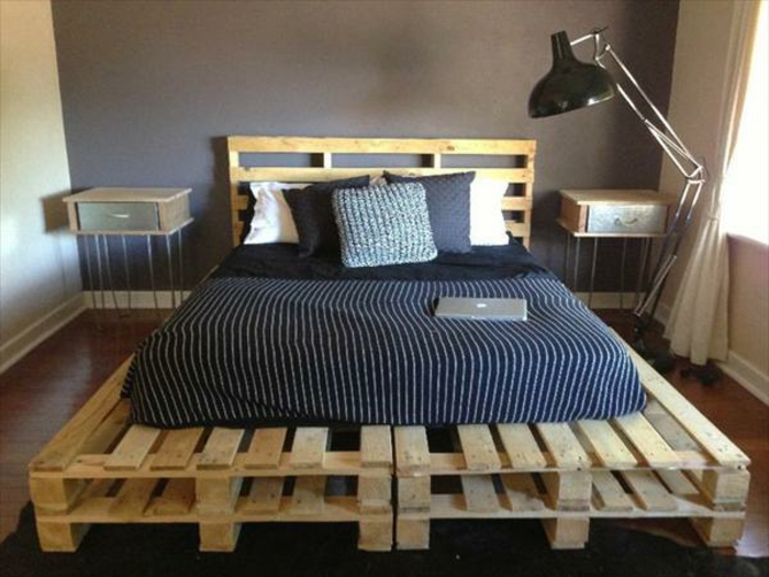 Cama de paletas sofá de paletas paletas cama muebles de palets juntos dormitorio ideas NEU2