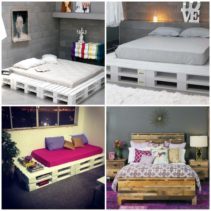 Κρεβάτι παλετών καναπέ παλετών παλέτες έπιπλα κρεβατιών παλετών μαζί ιδέες υπνοδωματίων colalge3