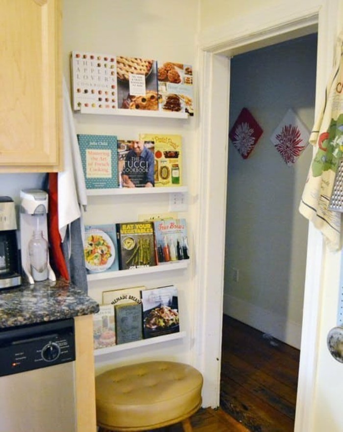 cadres photo diy idées cuisine étagère murale livre de recettes