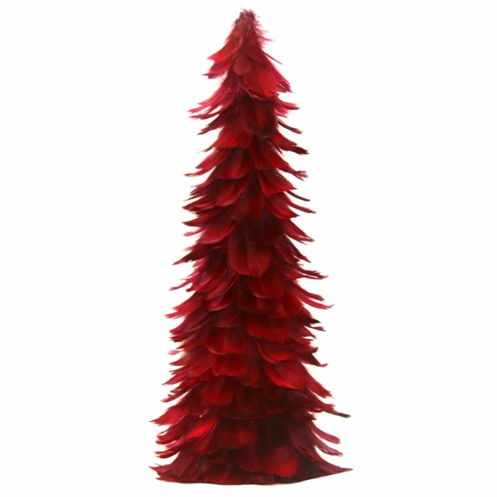 Bordeaux color feather Christmas tree