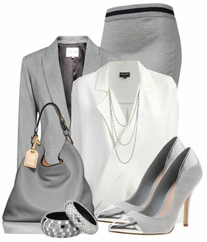 Business Look Women Business Outfit Nainen harmaa