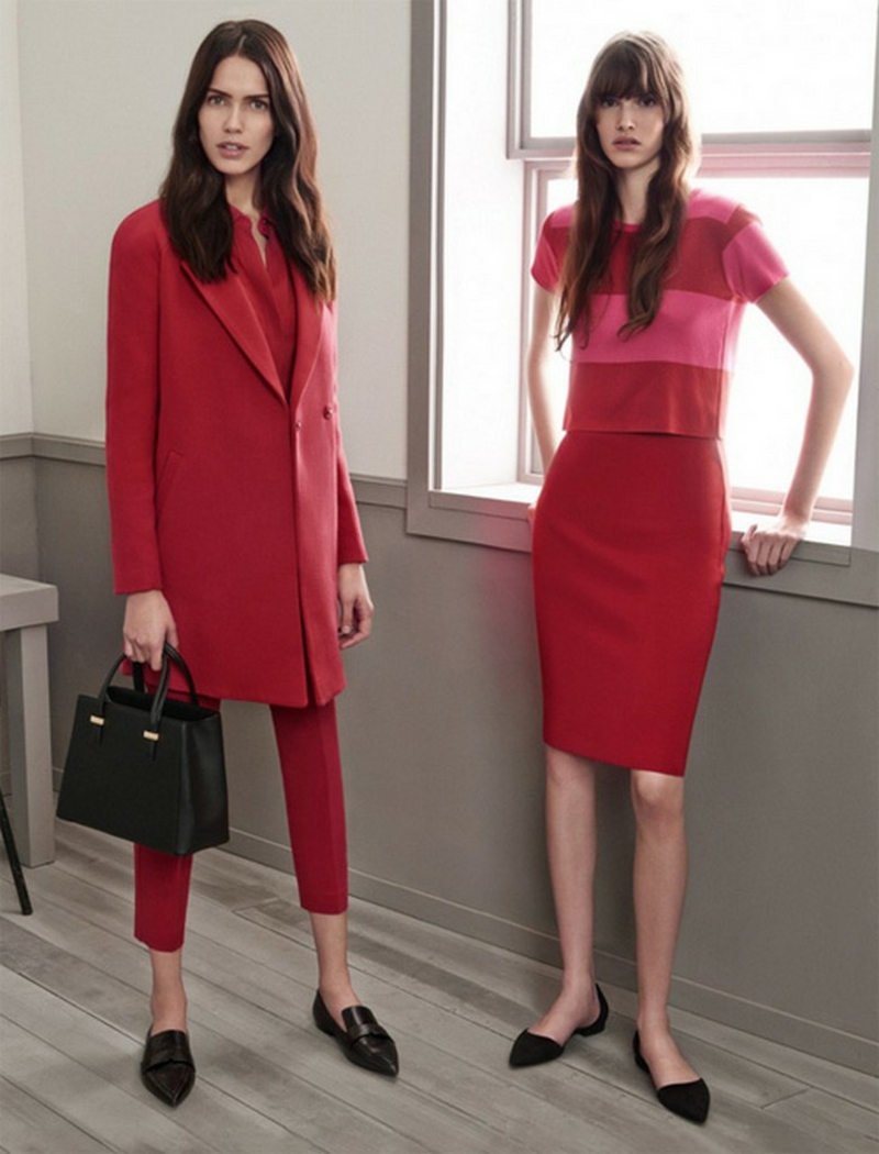 Бизнес Облечи Жените Дами Бизнес Мода Червени Рокли