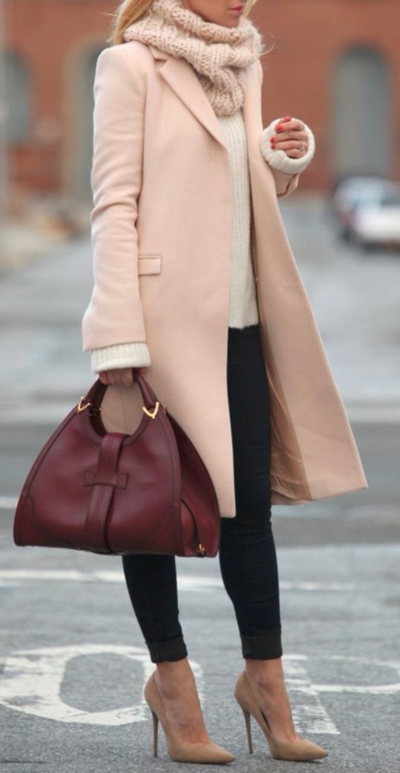 Verslo išvaizda moteris žiemos paltai rankinė