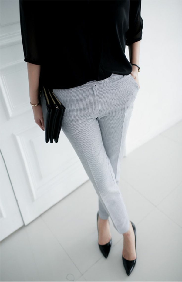 Business Fashion Ladies Business Outfit Woman trousers heel shoes
