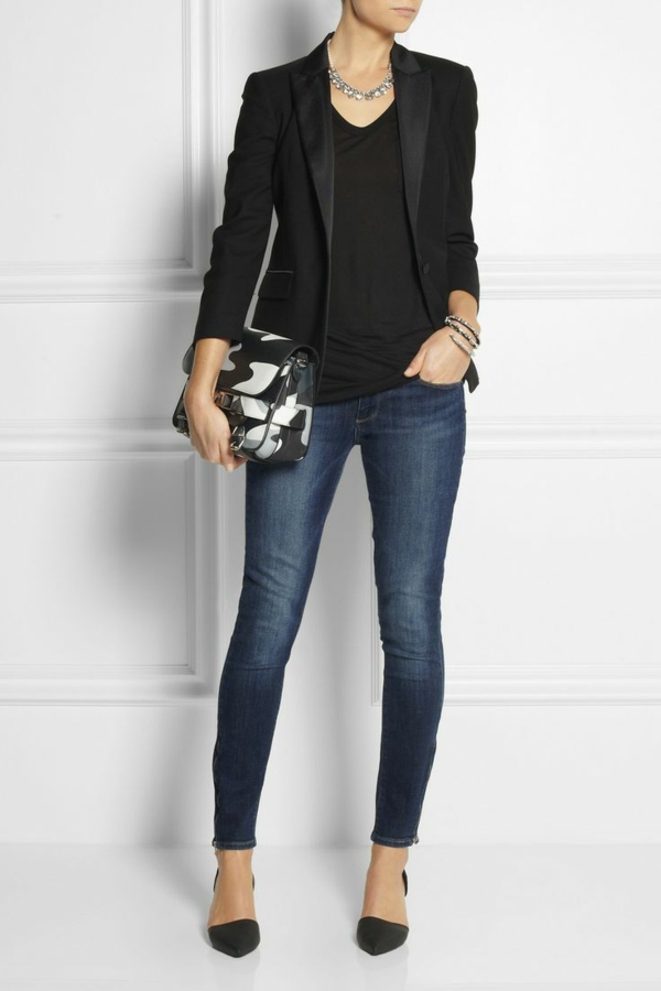 Obchodní móda dámy obchodní oblečení Žena hubená džíny