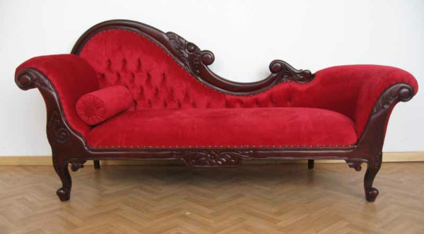 Chaise longue sofa klassisk møbler rød
