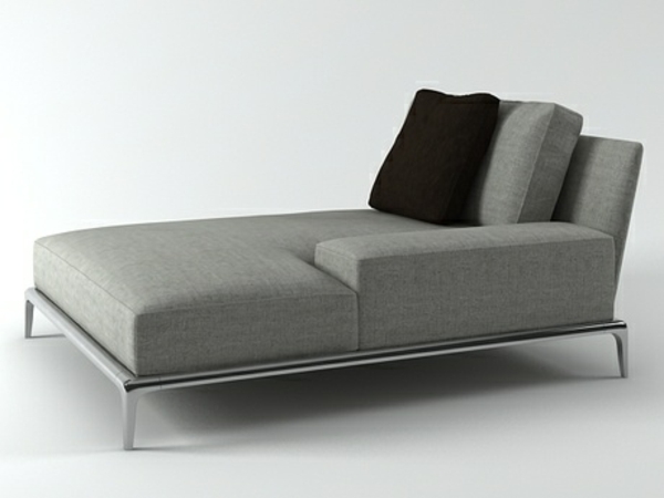 Chaise longue sofa flotte møbler grå og sort