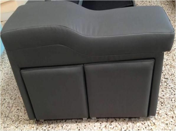 Chaise longue sofa flotte møbler skinn grå oppbevaringsrom