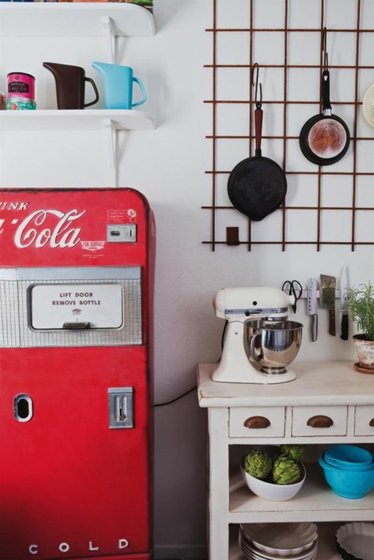 Coca-Cola frigidere retro bucătării roșii