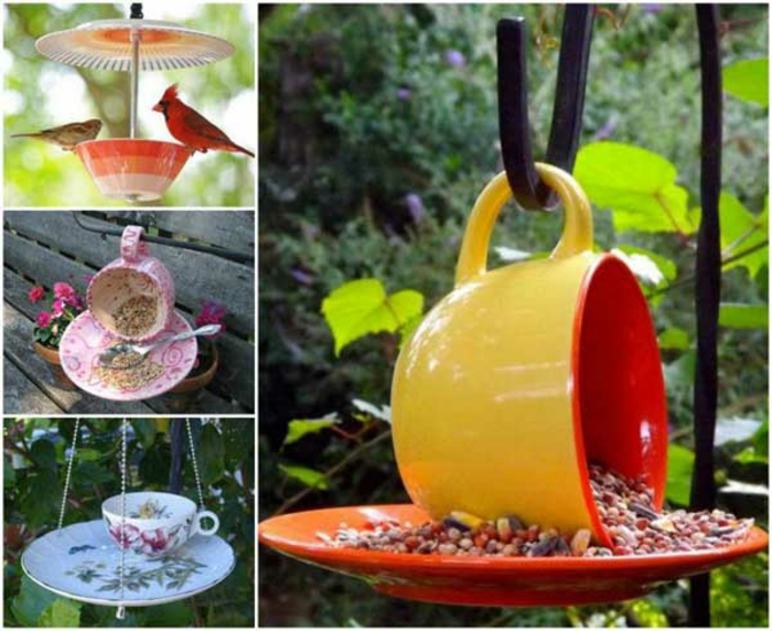 可回收的想法从旧的厨房用具使新的酷制作的想法DIY工艺的想法旧küchenkrams咖啡杯鸟屋